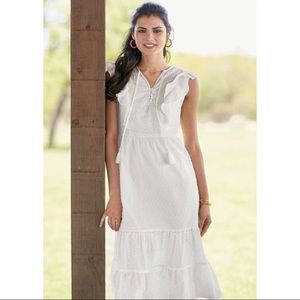 NWT Matilda Jane Joanna Gaines Sweet As Sugar Eyelet Ruffle dress, Sz L